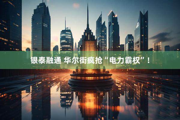 银泰融通 华尔街疯抢“电力霸权”！